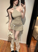2 Pieces Sets for Women Sexy Korean Style The New Function of Matching Formal Occasion Event Y2k Clothes Night Club Woman Outfit