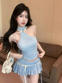 2 Pieces Sets for Women Sexy Korean Style The New Function of Matching Formal Occasion Event Y2k Clothes Night Club Woman Outfit