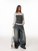 Women  Striped Blouses and Shirts Elegant Vintage Japanese Preppy Style Y2k Gyaru Oversize Blouse Long Sleeve Shirt 2026